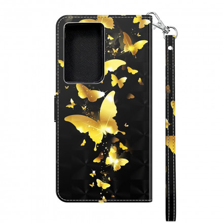 Hülle Samsung Galaxy S21 Ultra 5G Gelbe Schmetterlinge