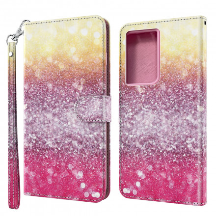 Hülle Samsung Galaxy S21 Ultra 5G Gradient Glitter Magenta