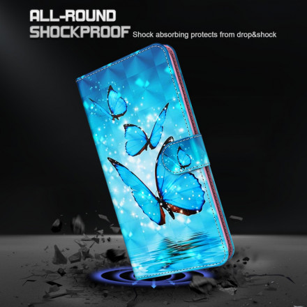 Samsung Galaxy S21 Ultra 5G Hülle Blaue Schmetterlinge Volants