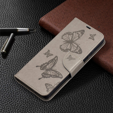 Hülle Samsung Galaxy S21 Ultra 5G Die fliegenden Schmetterlinge mit Lanyard