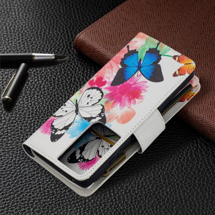 Samsung Galaxy S21 Ultra 5G Tasche mit Reißverschluss Schmetterlinge