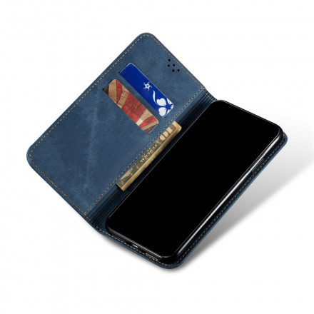 Flip Cover Xiaomi Redmi Note 9 5G / Redmi Note 9T 5G Stoff Jeans