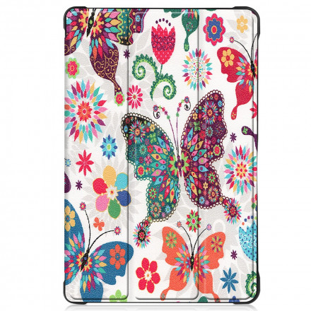Smart Case Samsung Galaxy Tab A7 (2020) Verstärkt Schmetterlinge und Blumen