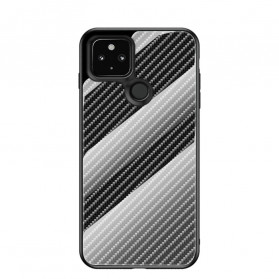 Google Pixel 5 Cover Gehärtetes Glas Kohlefaser