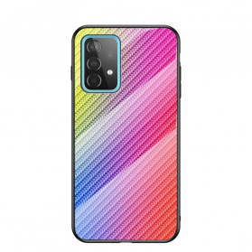 Hülle Samsung Galaxy A52 5G gehärtetes Glas Kohlefaser