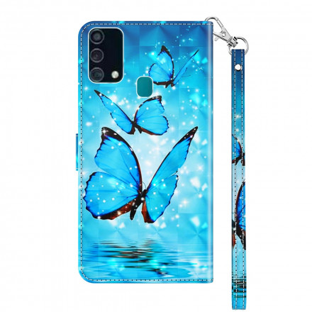 Hülle Samsung Galaxy A32 5G Light Spot Blaue Schmetterlinge Volants