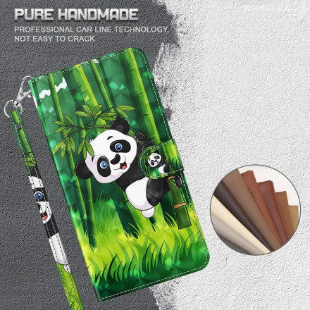 Hülle Samsung Galaxy A32 5G Light Spot Panda und Bambus