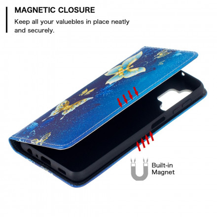 Flip Cover Samsung Galaxy A32 5G Bunte Schmetterlinge