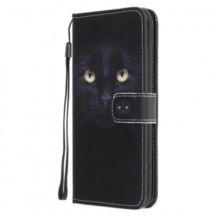 Samsung Galaxy A32 5G Katzenaugen Tasche Schwarz mit Lanyard
