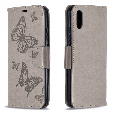 Xiaomi Redmi 9A Tasche Gedruckte Schmetterlinge mit Riemen