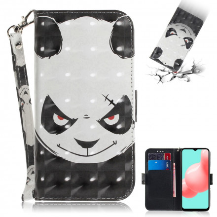 Samsung Galaxy A32 5G Angry Panda Tasche mit Trageriemen