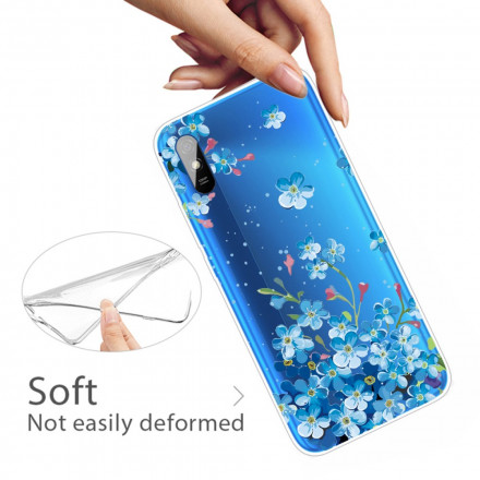 Xiaomi Redmi 9A Cover Blauer Blumenstrauß