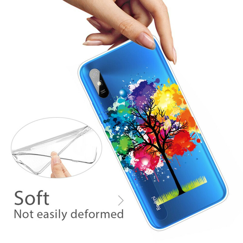 Xiaomi Redmi 9A Transparent Aquarell Baum Cover