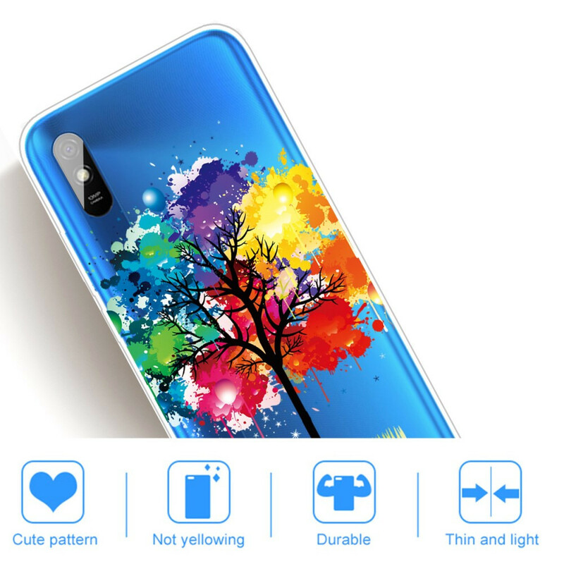 Xiaomi Redmi 9A Transparent Aquarell Baum Cover