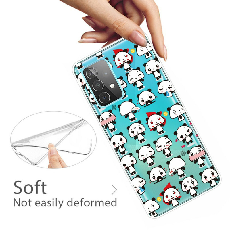 Samsung Galaxy A32 5G Transparent Funny Pandas Cover