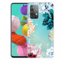 Samsung Galaxy A32 5G Cover Transparent Aquarell Blumen