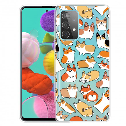 Samsung Galaxy A32 5G Transparent Multiple Dog Cover