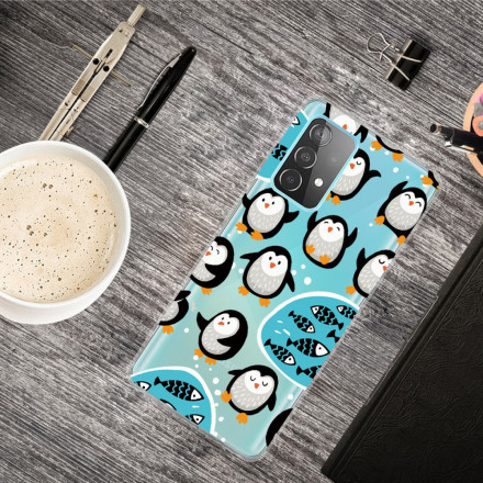 Samsung Galaxy A52 5G Cover Pinguine und Fische