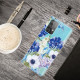 Samsung Galaxy A52 5G Cover Transparent Blaue Blumen Aquarell