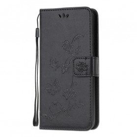 Samsung Galaxy A32 5G Schmetterlinge und Blumen Riemen Tasche