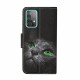 Samsung Galaxy A52 5G Grünäugige Katze Tasche mit Lanyard