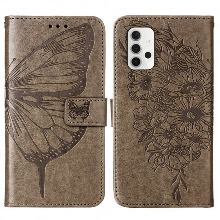 Samsung Galaxy A32 5G Schmetterling Design Tasche mit Trageriemen