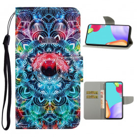 Samsung Galaxy A52 5G Flashy Mandala Tasche mit Riemen