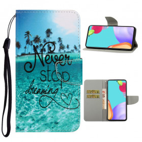 Samsung Galaxy A52 5G Never Stop Dreaming Marine Tasche mit Riemen