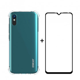 Xiaomi Redmi 9A Combo Cover und gehärtetes Glas Bildschirm ENKAY