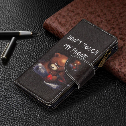 Xiaomi Redmi Note 8T Tasche mit Reißverschluss Bär