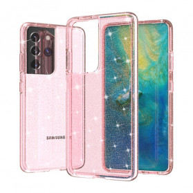 Coque Samsung Galaxy S21 Ultra 5G Transparent Glitter Coque