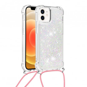 iPhone 12 Mini Cover Glitter und Kordel