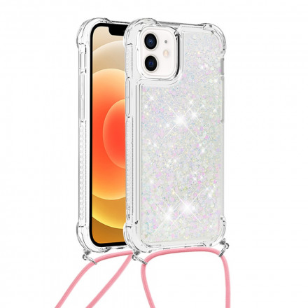 iPhone 12 Mini Cover Glitter und Kordel