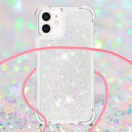 iPhone 12 Mini Cover Glitter und Kordel