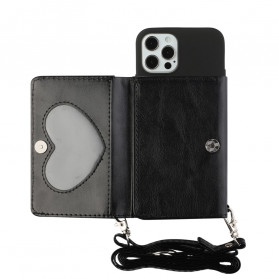 iPhone 12 / 12 Pro Cover mit Schulterriemen Kartenhalter