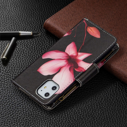 iPhone 11 Tasche mit Reißverschluss Blume
