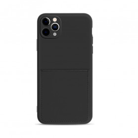iPhone 11 Pro Silikon- und Kunstleder-Cover Kartenhalter