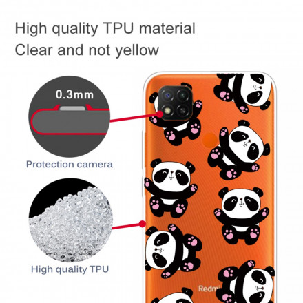 Xiaomi Redmi 9C Top Pandas Fun Cover