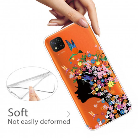 Xiaomi Redmi 9C Cover Hübscher Blumenkopf