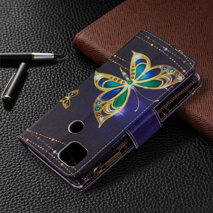 Xiaomi redmi 9C Tasche mit Reißverschluss Schmetterlinge