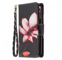 Xaiomi Redmi 9C Tasche mit Reißverschluss Blume