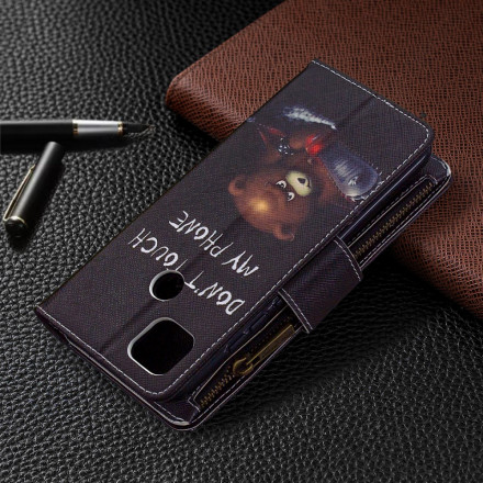 Xiaomi Redmi 9C Tasche mit Reißverschluss Bär