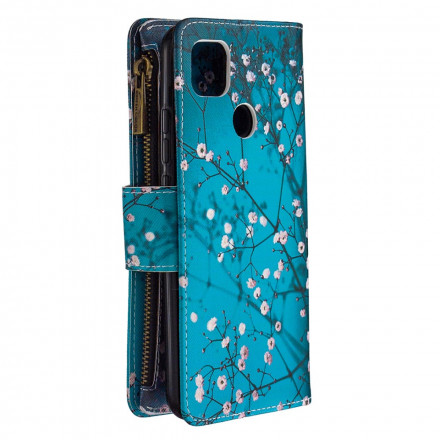 Xiaomi Redmi 9C Tasche mit Reißverschluss Baum