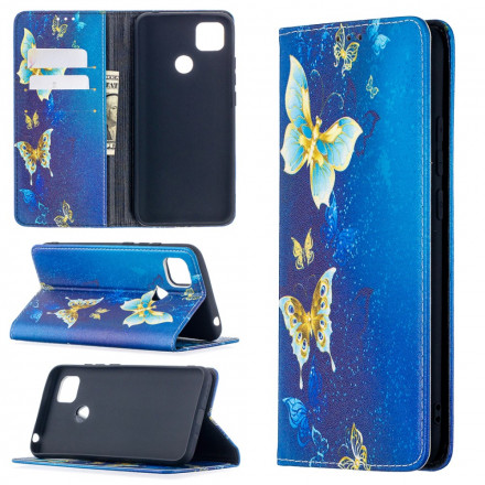 Flip Cover Xiaomi Redmi 9C Bunte Schmetterlinge