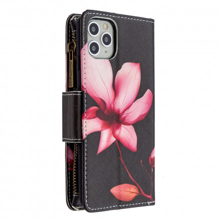 iPhone 11 Pro Max Tasche mit Reißverschluss Blume