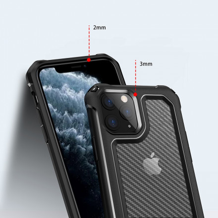 iPhone 11 Pro Max Hülle Transparent Kohlefaser Textur