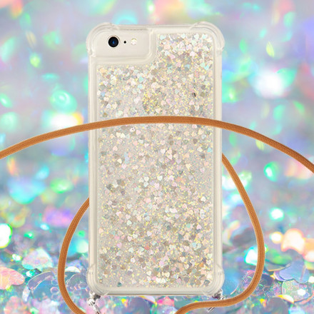 iPhone SE Cover 2 / 8 / 7 Glitter und Kordel