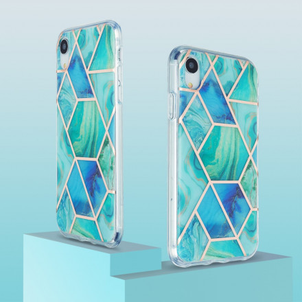 iPhone XR Cover Marmor Geometrisch Flashy