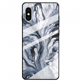 iPhone X / XS Hülle aus gehärtetem Glas Marmor