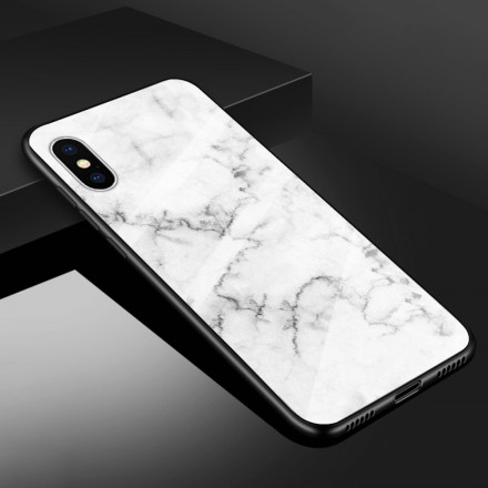 iPhone X / XS Hülle aus gehärtetem Glas Marmor